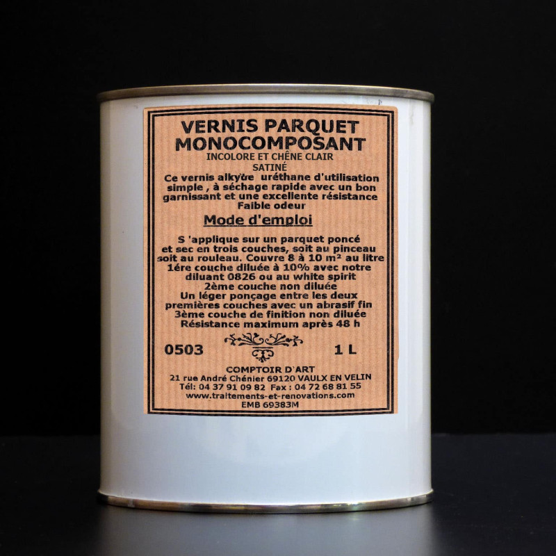 VERNIS PARQUET MONOCOMPOSANT POLYURETHANE SATINE ET BRILLANT - 0503