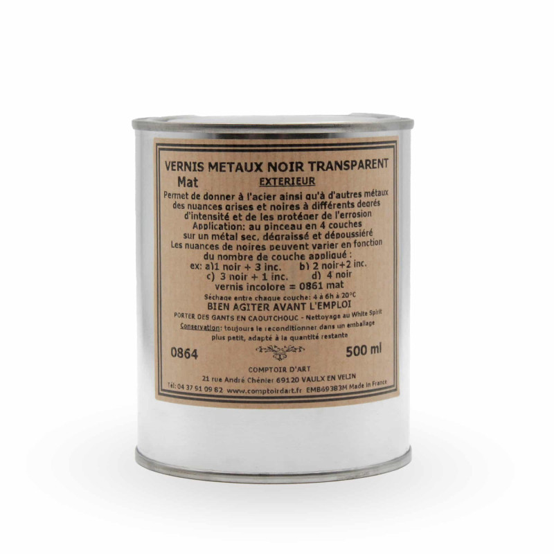 VERNIS MÉTAUX NOIR TRANSPARENT - 0864