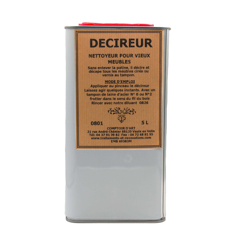 Décireur nettoyeur liquide 0801 – Élimine les vieilles cires sur meubles anciens | Comptoir d'Art