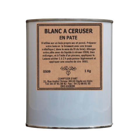 Blanc à céruser en pâte pour réaliser des patines blanches.