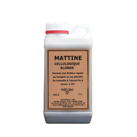 Cette mattine cellulosique permet d'effectuer des finitions rapides sur des meubles anciens ou neufs.