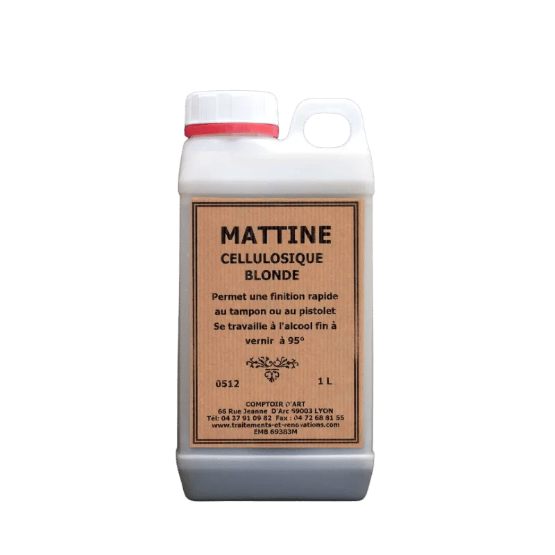 Cette mattine cellulosique permet d'effectuer des finitions rapides sur des meubles anciens ou neufs.