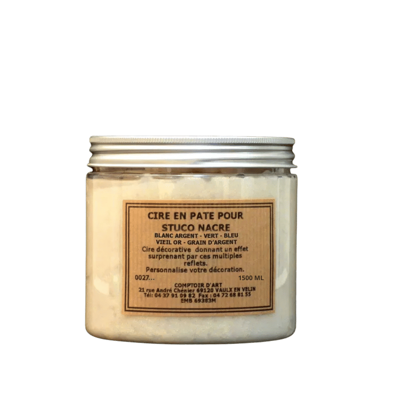 Cire en Pate Solvant pour Stucco Nacre Blanc Argent - 002701