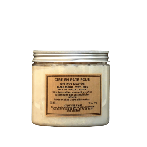 Cire en Pate Solvant pour Stucco Nacre Bleu