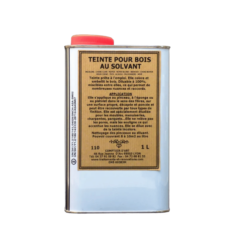 Teinte bois solvant 0110 - Coloration du bois | Comptoir d'Art