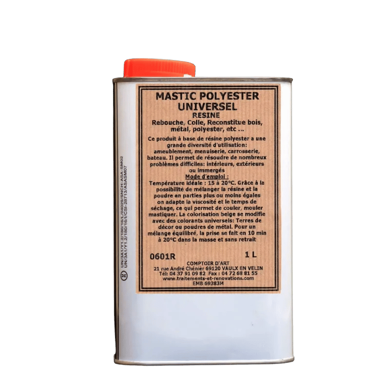 Résine polyester bi-composant 0601R – Réparation bois et métal | Comptoir d'Art