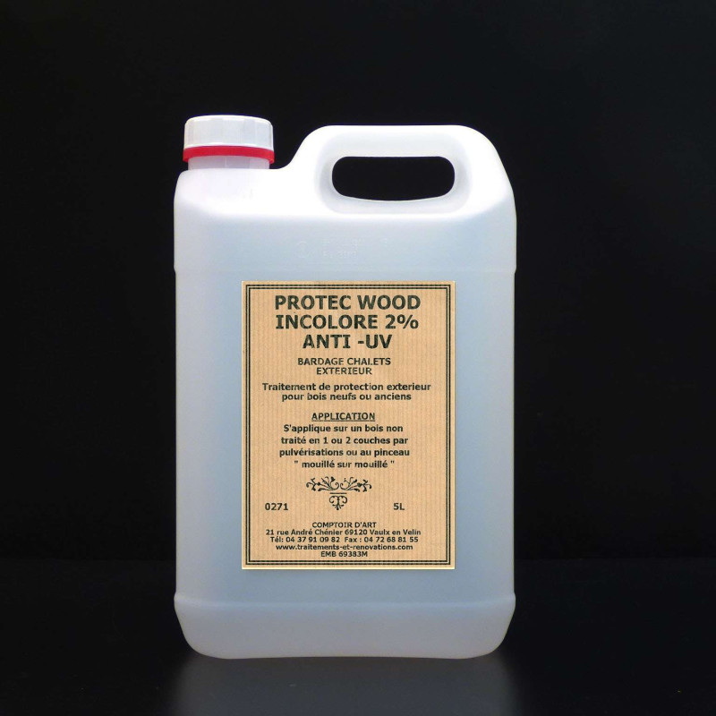 PROTEC WOOD PROTECTION EXTERIEUR ANTI-UV AQUEUX POUR CHALETS ET BOISURES - 0271
