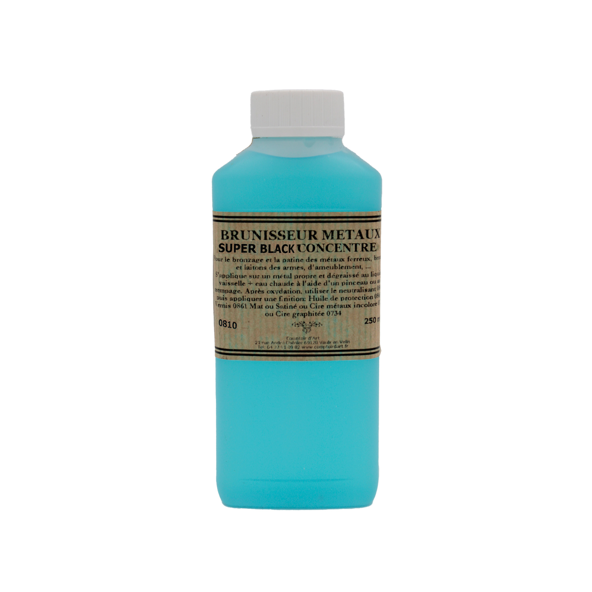 noircir l'acier noir concentré