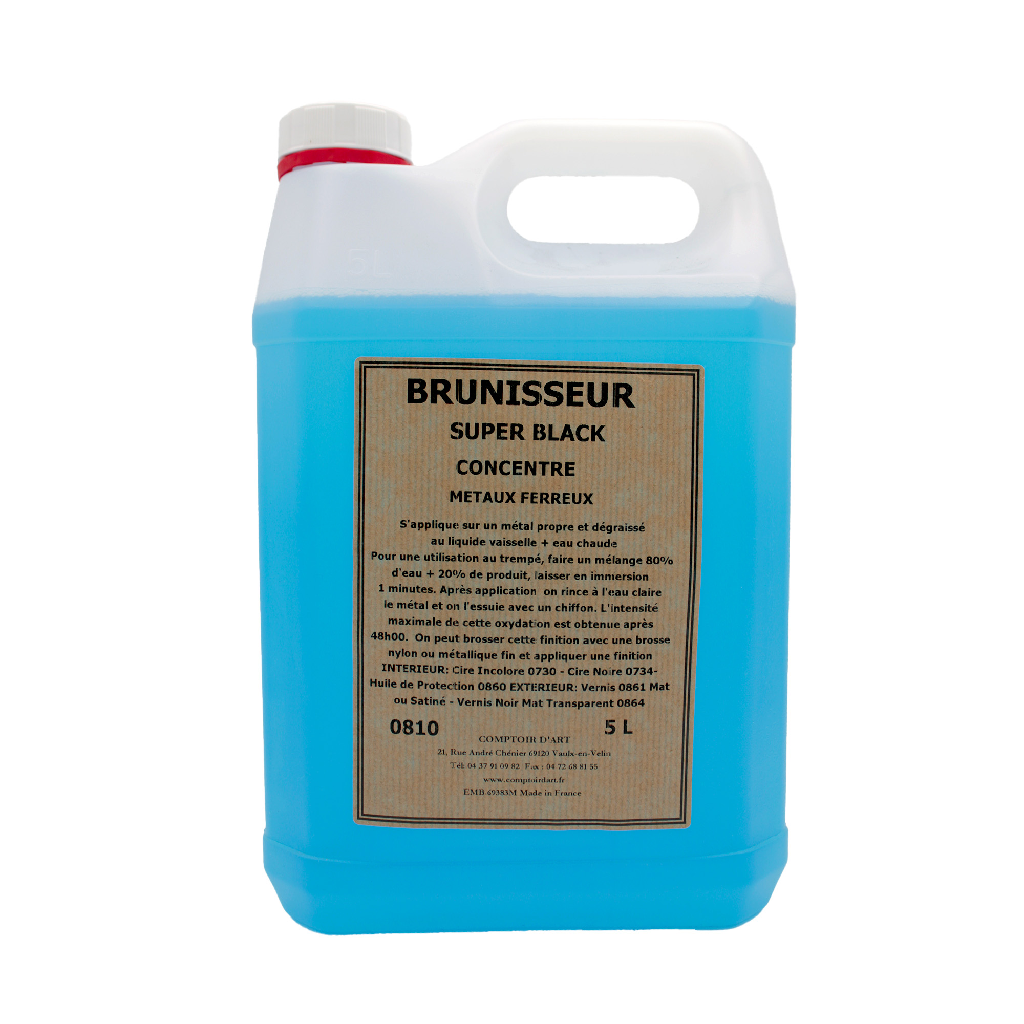 noircir l'acier noir concentré